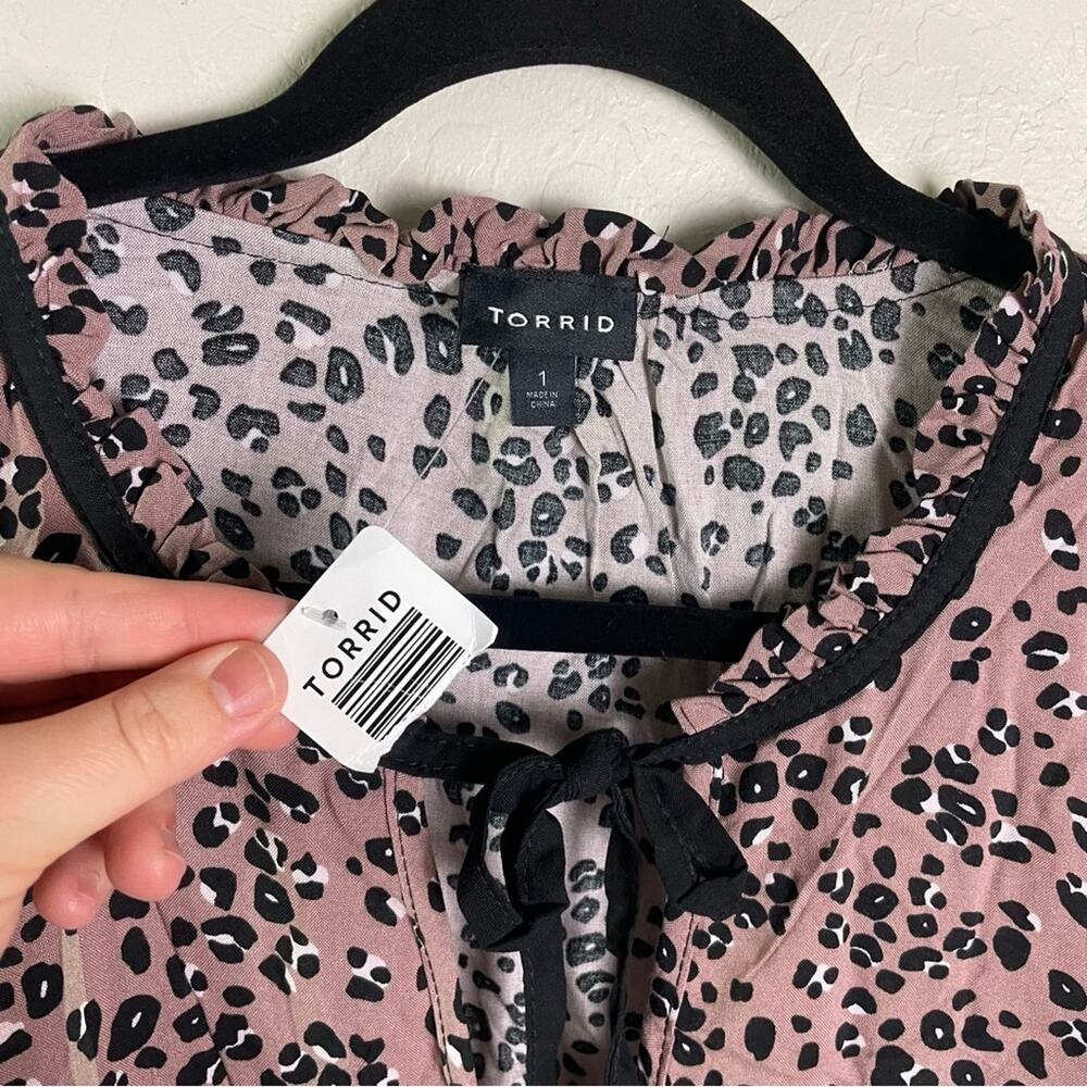 Torrid Brown Leopard Tie Neck Tank 1X NWT 11806739 - Picture 6 of 13